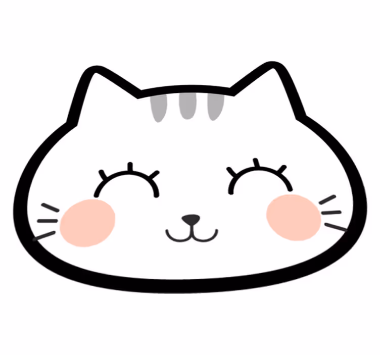 Tapis vinyle bébé forme du visage de chat - TenStickers
