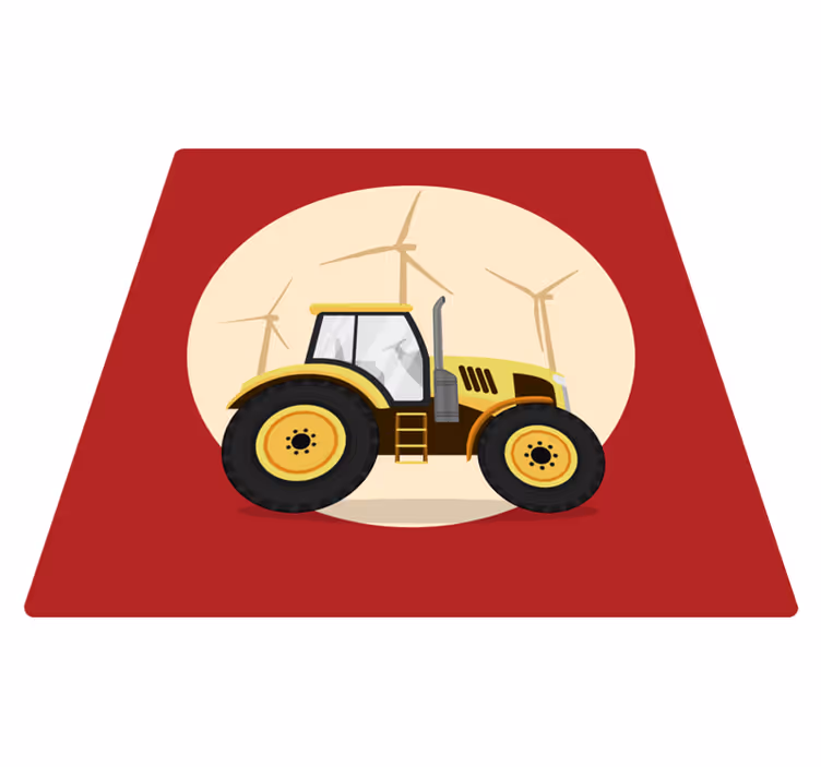 Tapis vinyle pour enfants cercle de jeu avec tracteur - TenStickers