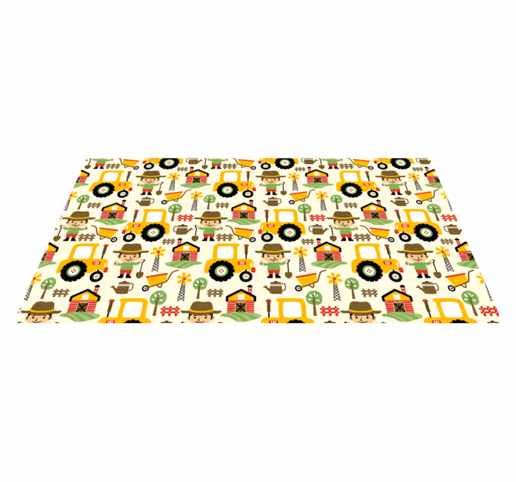 Tapis vinyle pour enfants modèle de ferme pour enfants - TenStickers