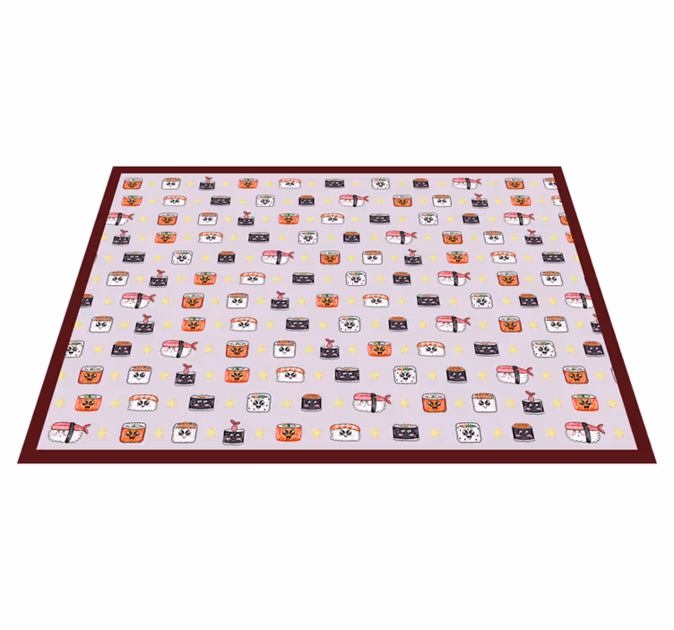 Tapis vinyle pour enfants motif de dessin animé de sushi - TenStickers