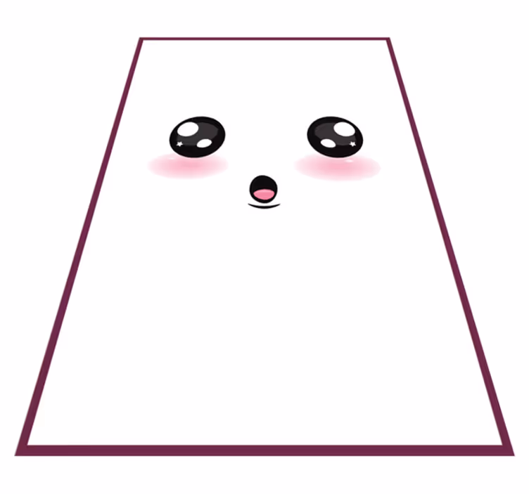 Tapis vinyle pour enfants joli visage kawaii - TenStickers