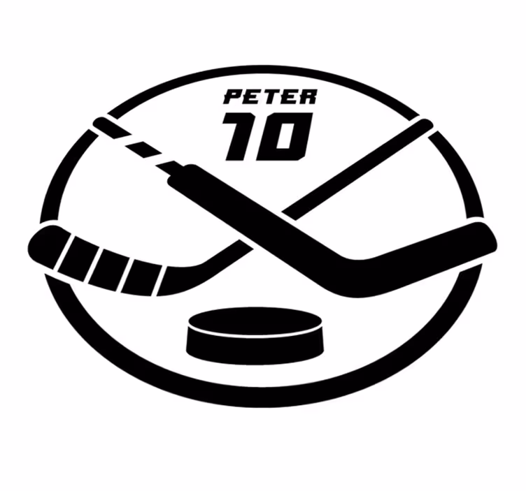 Tapis vinyle personnalisé emblème de hockey personnalisé - TenStickers