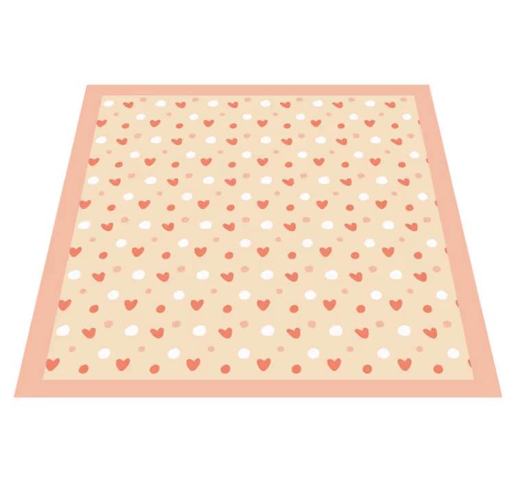 Tapis vinyle bébé décor de motif de coeur - TenStickers