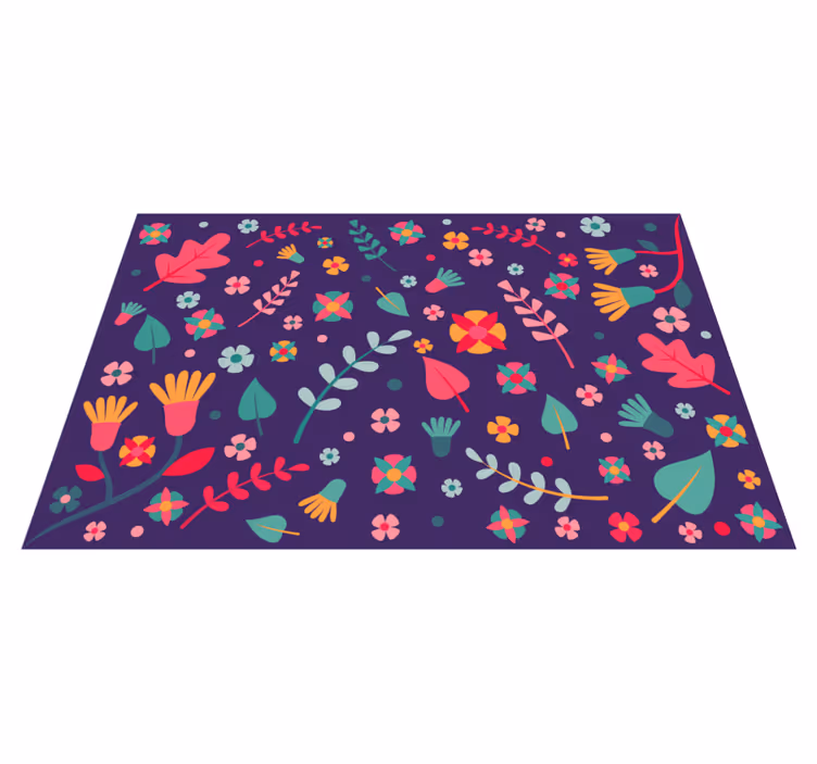 Tapis vinyle plantes éclat de couleur florale - TenStickers