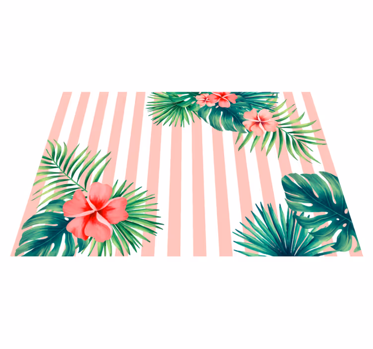 Tapis vinyle plantes bande de flore tropicale - TenStickers