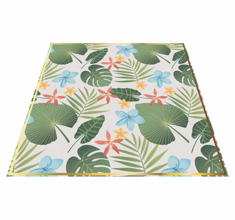 Tapis vinyle plantes design floral tropical - TenStickers