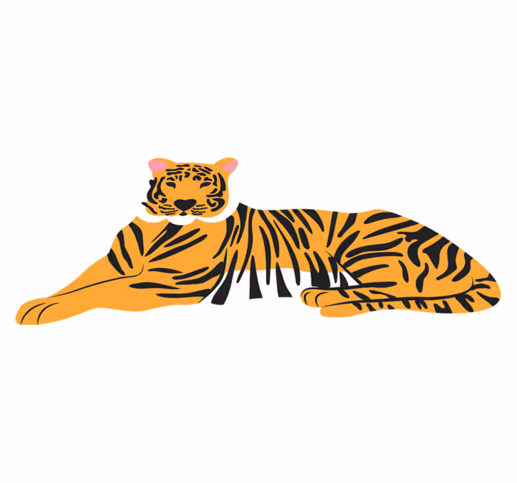 Tapis vinyle animal œuvre d'art de tigre - TenStickers