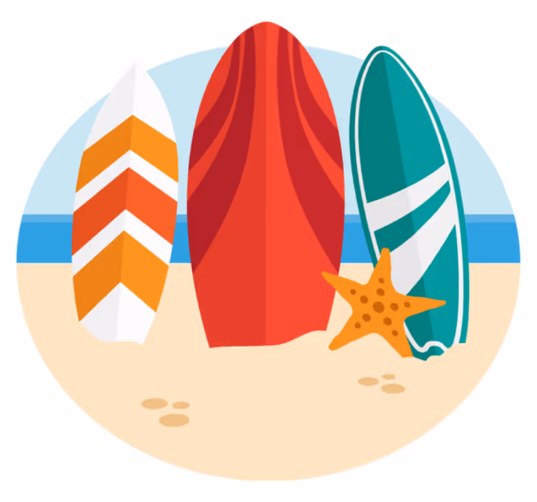 Tapis vinyle extérieur trio de planches de surf - TenStickers