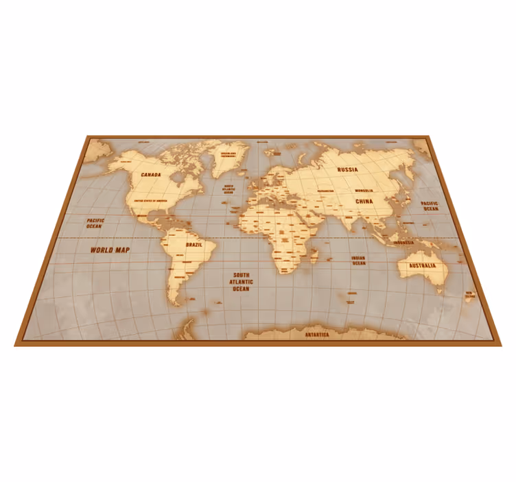 Tapis vinyle carte du monde Carte scolaire - planisphère - TenStickers