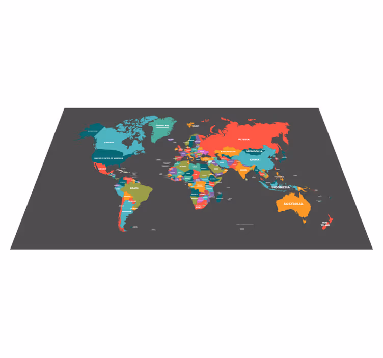 Tapis vinyle carte du monde - planisphère - TenStickers