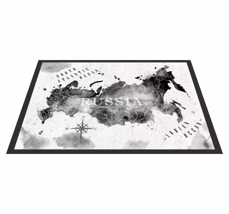 Tapis vinyle carte du monde carte du monde monochrome - TenStickers