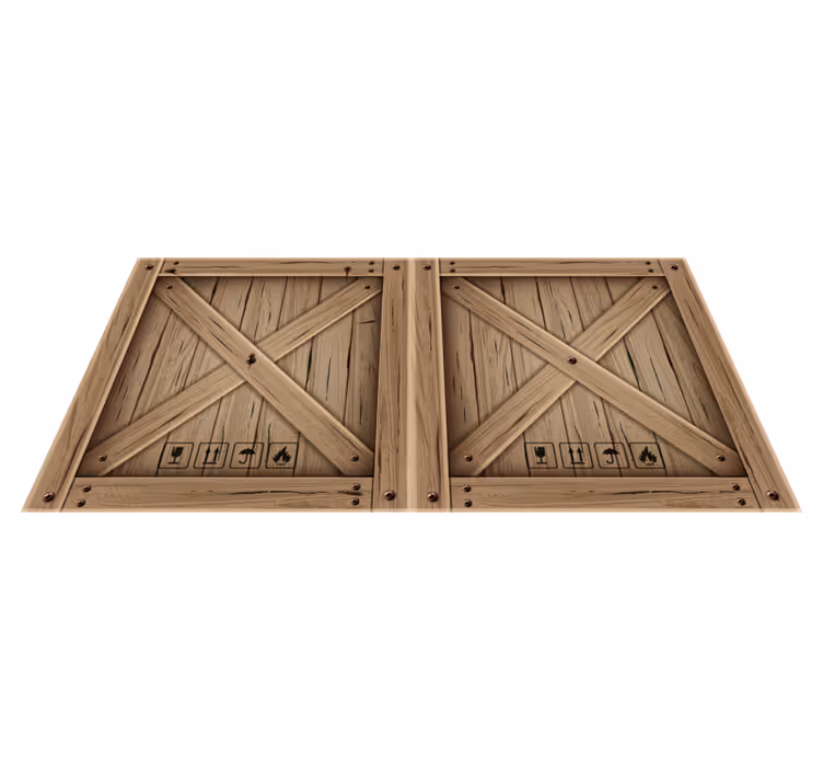 Tapis vinyle imitation parquet illusion de caisse en bois - TenStickers