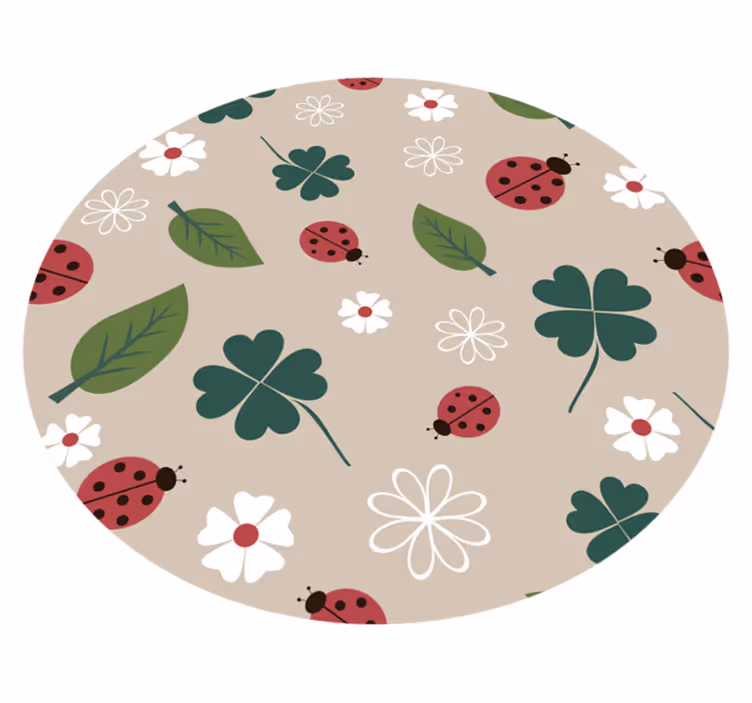 Tapis vinyle plantes coccinelles printanières - TenStickers