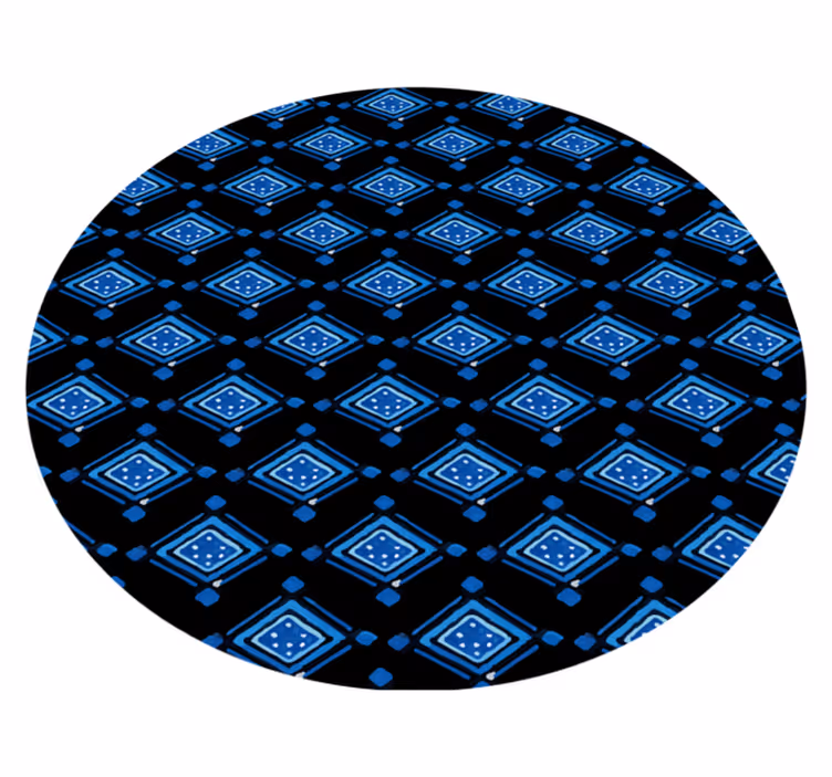 Tapis vinyle géométrique motif diamant bleu - TenStickers