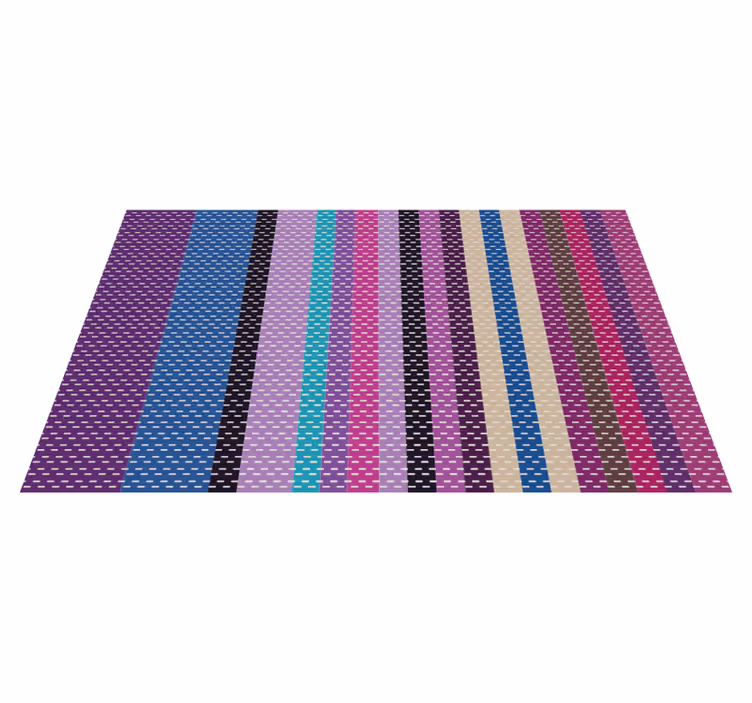 Tapis vinyle chambre lignes rayées colorées - TenStickers
