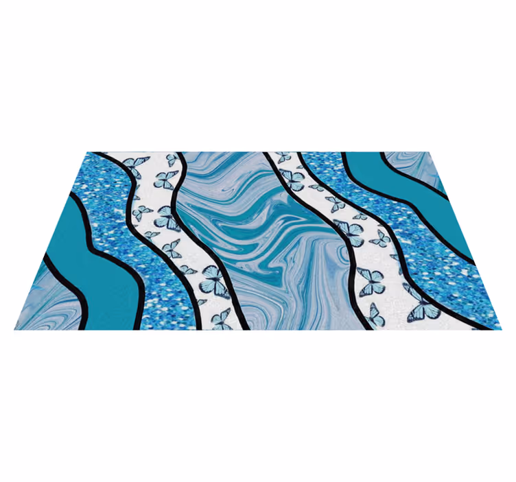 tapis vinyle chambre Rayures texturées bleues - TenStickers