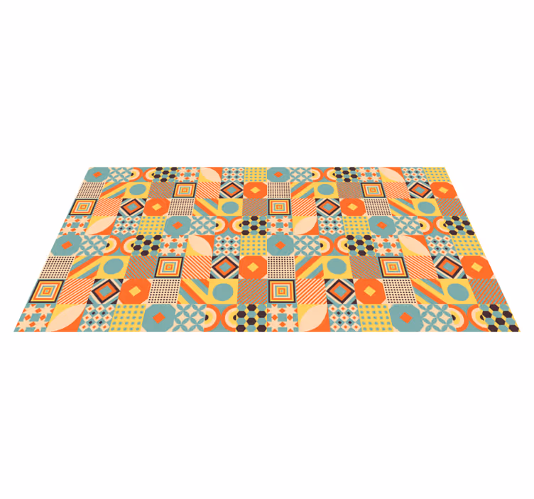 Tapis vinyle géométrique concept de tuiles vivantes - TenStickers