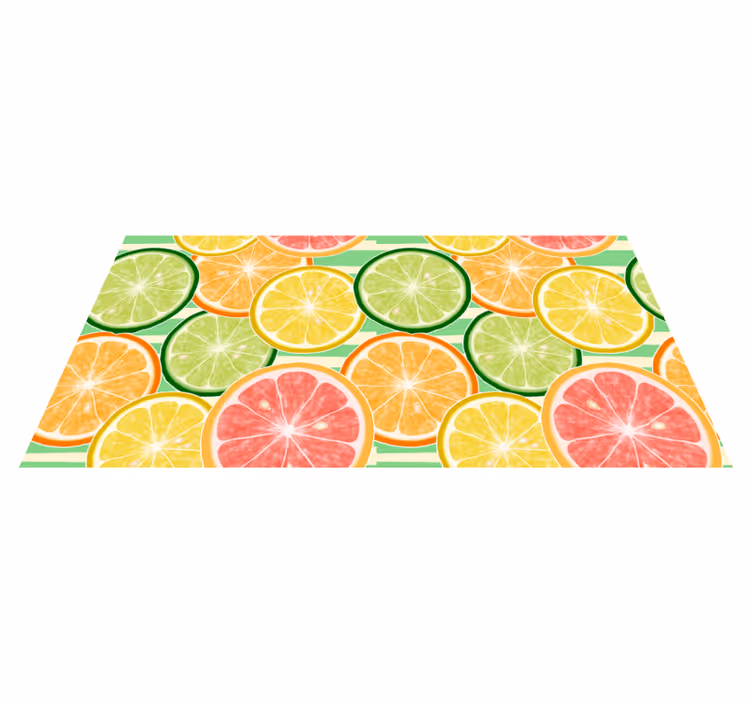 tapis vinyle cuisine vinylee d'agrumes - TenStickers