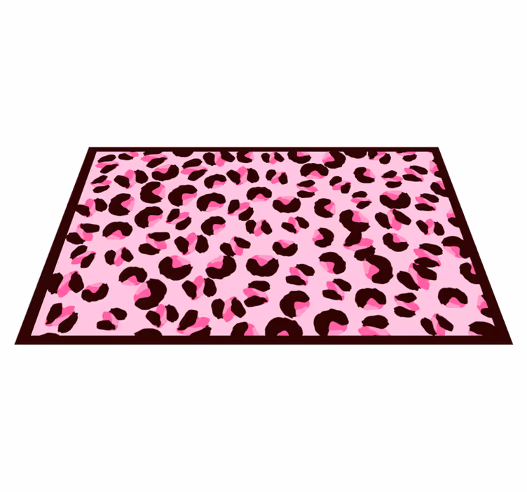 Tapis vinyle motif animal imprimé léopard rose - TenStickers
