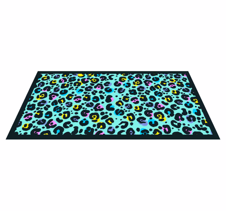 Tapis vinyle motif animal léopard coloré - TenStickers
