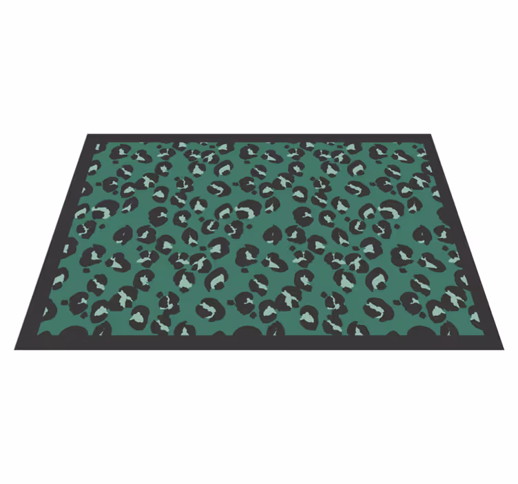 Tapis vinyle motif animal impression léopard vert - TenStickers