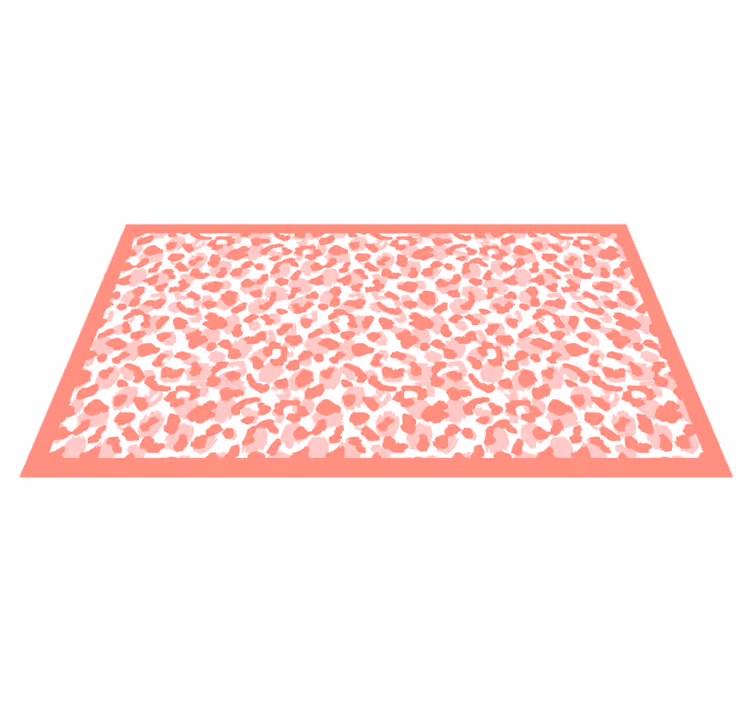 Tapis vinyle motif animal dessin léopard doux - TenStickers