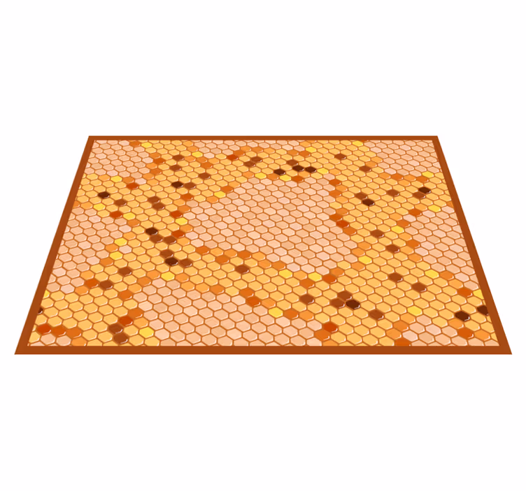 Tapis vinyle cuisine design hexagone alvéolaire - TenStickers