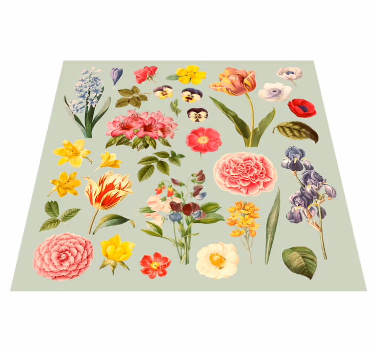 Tapis vinyle plantes collection botanique florale - TenStickers