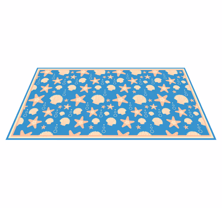 Tapis vinyle salle de bain composition de motifs marins - TenStickers