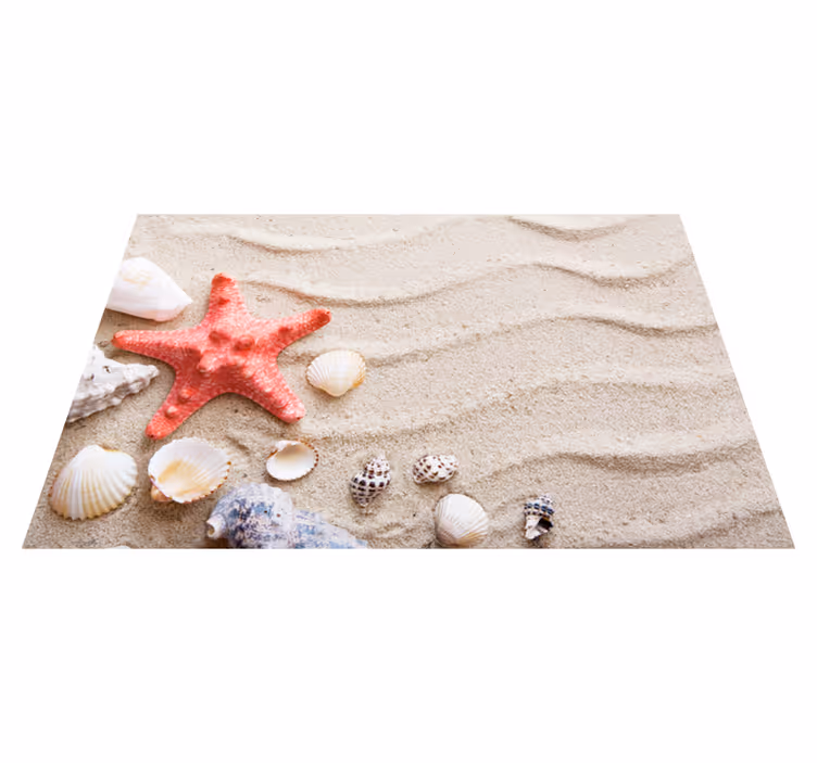 Tapis vinyle salle de bain scène inspirée de la plage - TenStickers