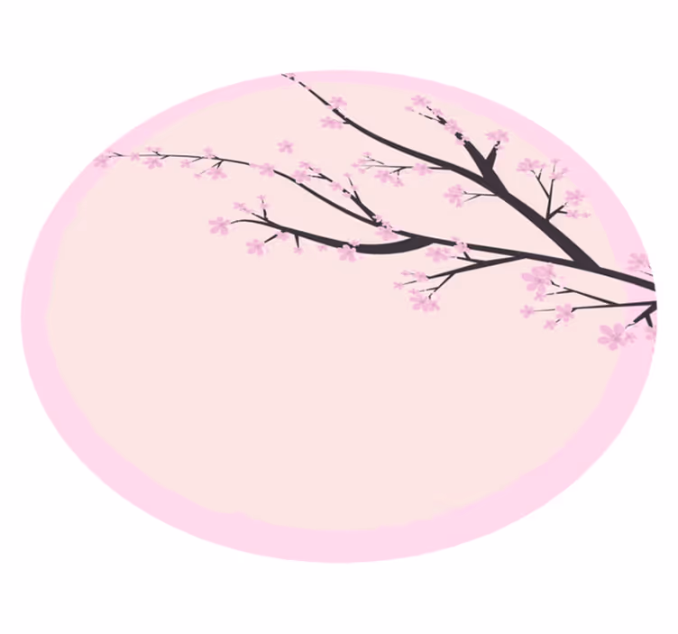 Tapis vinyle plantes branche de fleur de cerisier - TenStickers