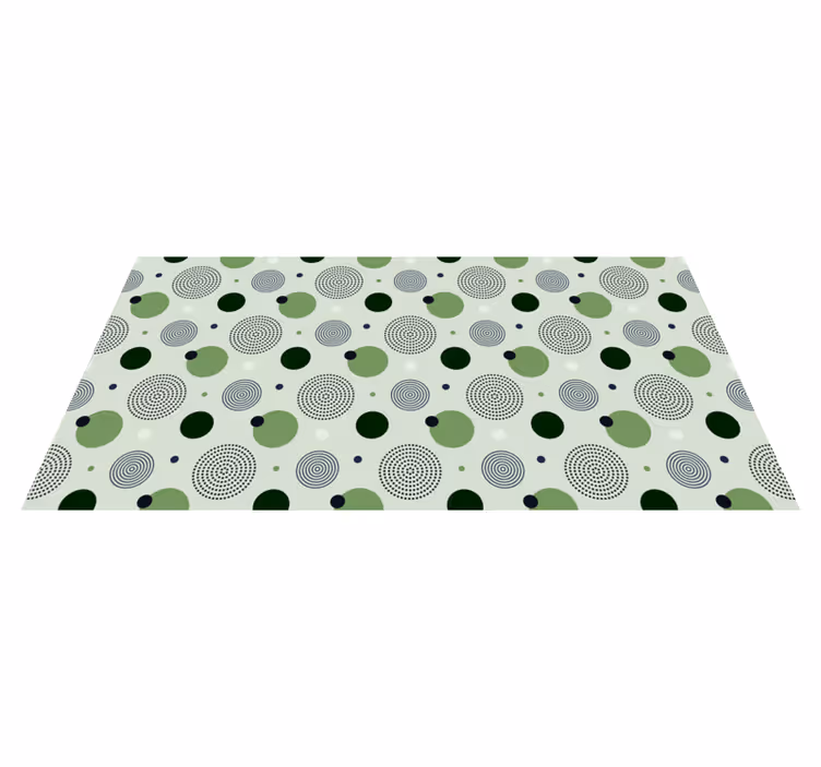 tapis vinyle cuisine vinylee géométrique vert et noir - TenStickers