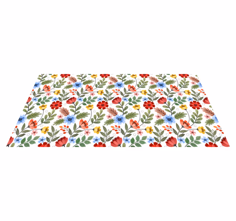 Tapis vinyle plantes motif coloré et vibrant - TenStickers
