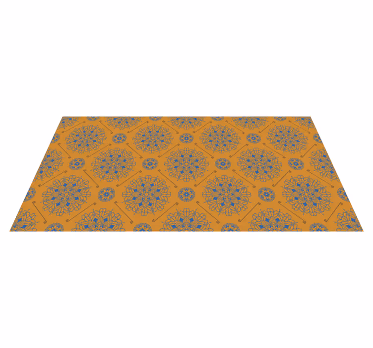 Tapis vinyle carreaux Italien jaune et bleu - TenStickers