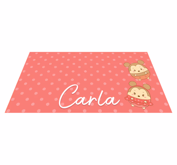 Tapis vinyle autres tapis bébés souris avec nom - TenStickers