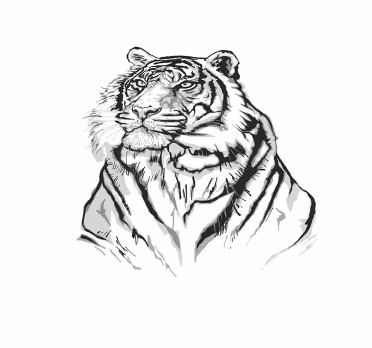 Tapis vinyle motif animal portrait artistique de tigre - TenStickers