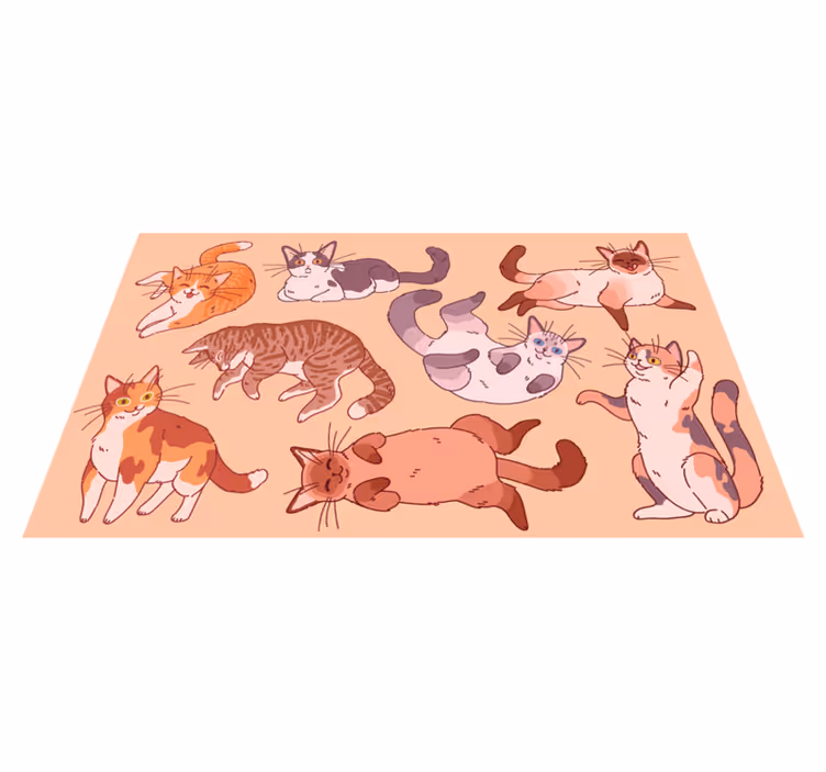 Tapis vinyle animal œuvre d'art de chat - TenStickers