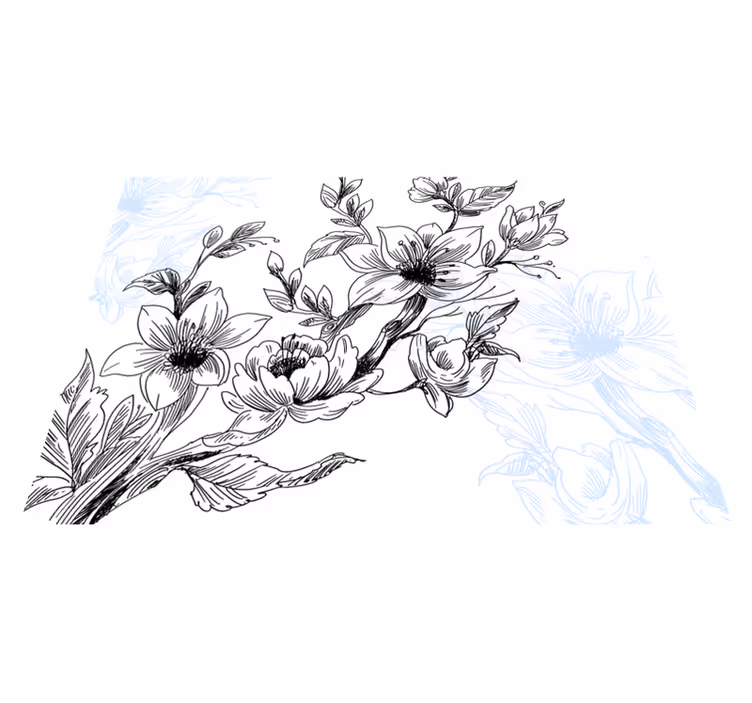 Tapis vinyle plantes concept de fleur d'azur - TenStickers