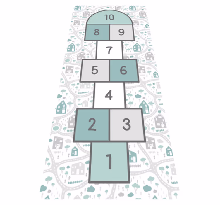 Tapis vinyle jeux espace de divertissement de marelle - TenStickers
