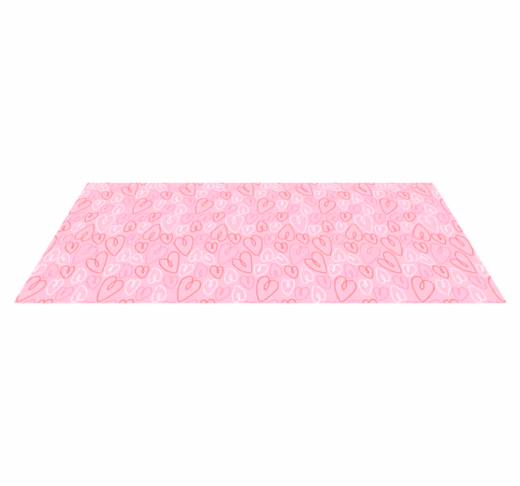 Tapis vinyle chambre motif coeur rose - TenStickers