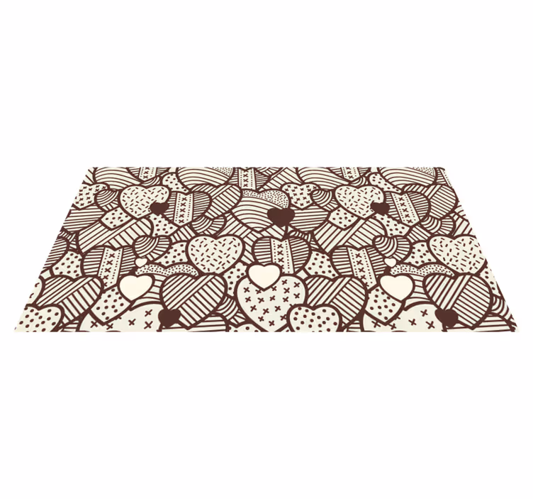 Tapis vinyle chambre motif de cœur texturé - TenStickers