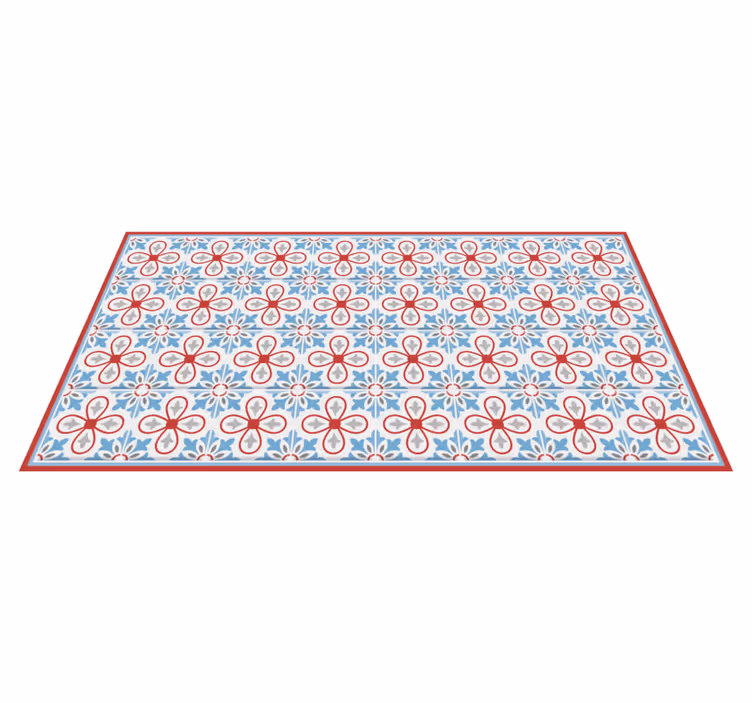 Tapis vinyle carreaux de ciment inspiration florale - TenStickers