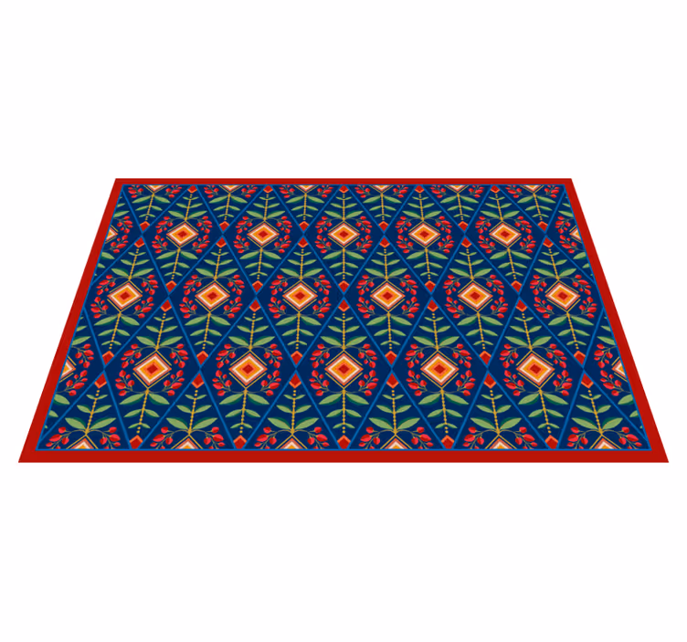 Tapis vinyle géométrique Éléments géométriques botaniques - TenStickers