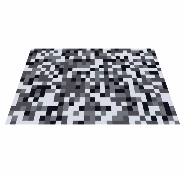 Tapis vinyle géométrique motif gris pixelisé - TenStickers