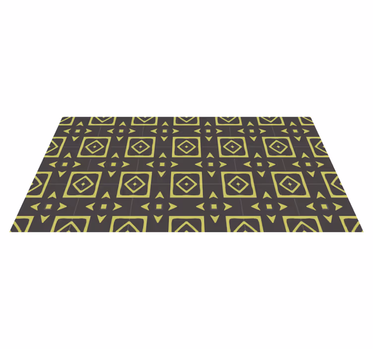 Tapis vinyle géométrique design losanges jaunes - TenStickers