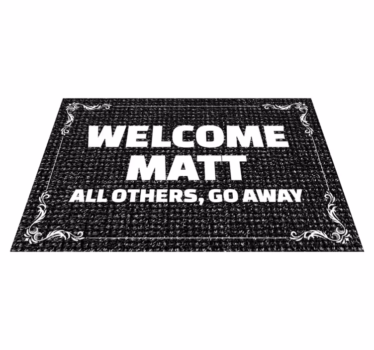 Tapis vinyle entrée message de bienvenue amusant - TenStickers