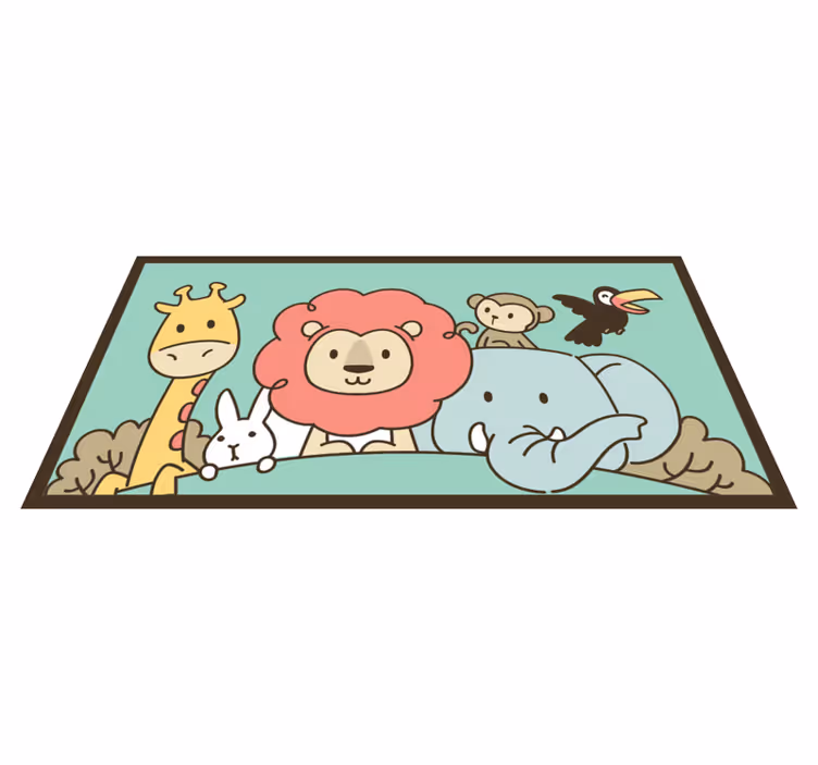 tapis vinyle salon Zoo tufté à la main - TenStickers