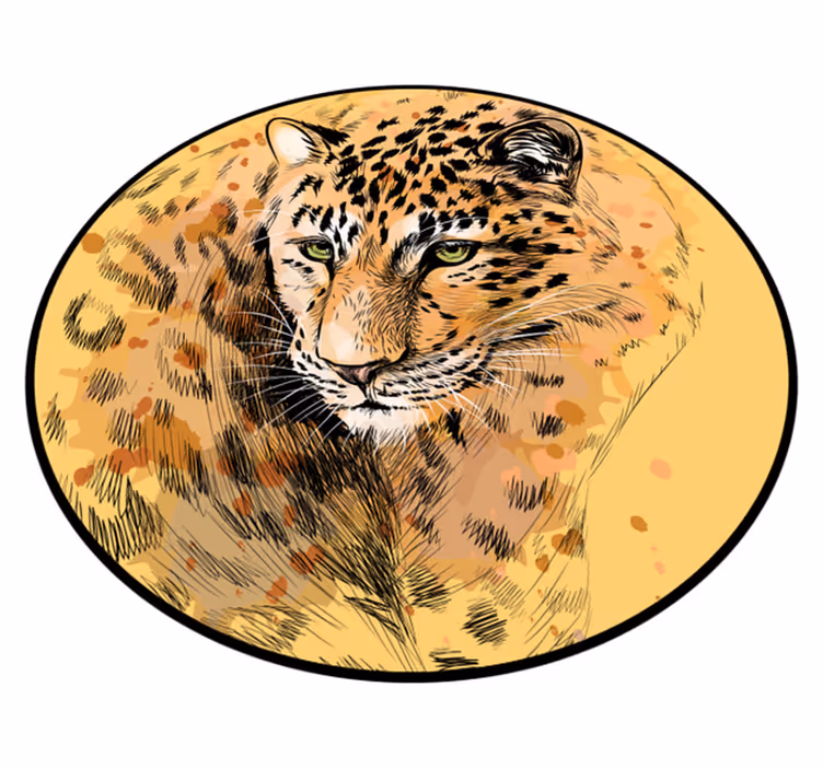 Tapis vinyle animal visage de léopard - TenStickers
