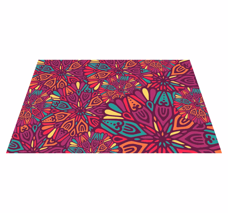 Tapis vinyle mandala motif violet vibrant - TenStickers