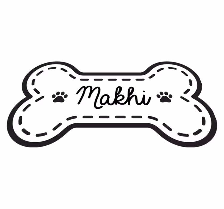 Tapis vinyle animal Os personnalisé rayé - TenStickers